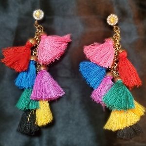 Pride Rainbow Handmade Tassles Earrings